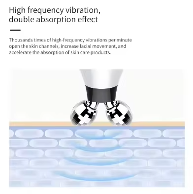 EMS V Face Dual Microcurrent Roller USB Plug Anti-Aging Facial Massager Face Neck Lifting Skin Tightening Skin Rejuvenation ABS